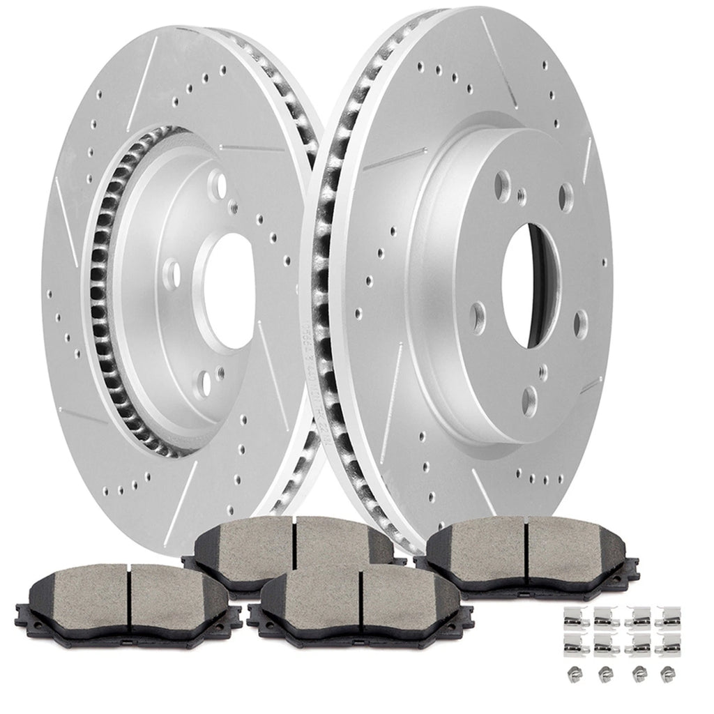 Front Ceramic Brake Pads and Rotors for Lexus HS250h, Scion xB, Toyota RAV4