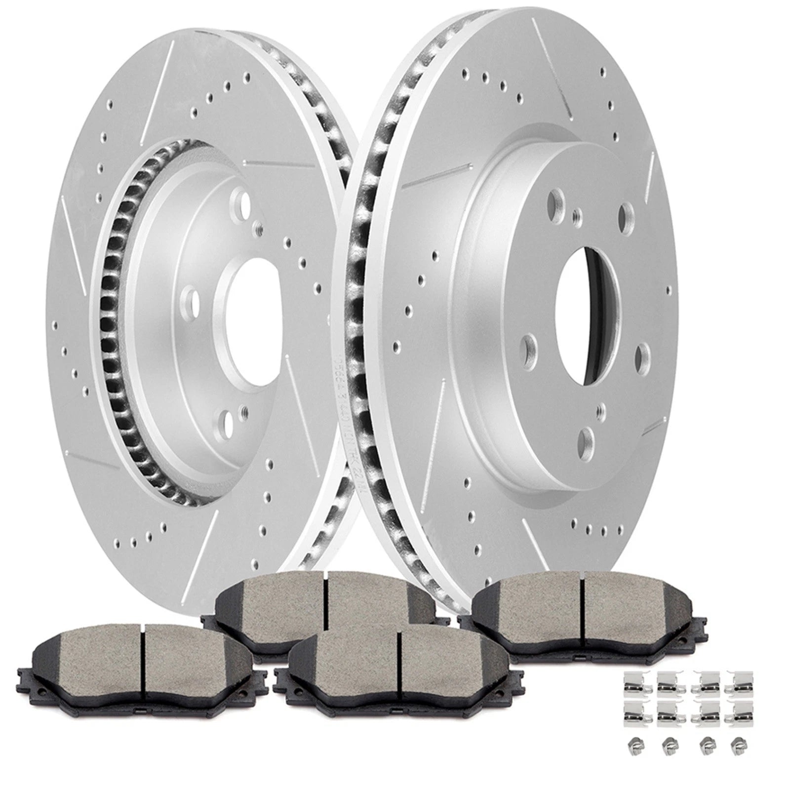 Front Ceramic Brake Pads and Rotors for Lexus HS250h, Scion xB, Toyota RAV4