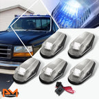 5Pcs Cab Roof Running Light with Switch Chrome Blue LED for F-Series (1980–1996)