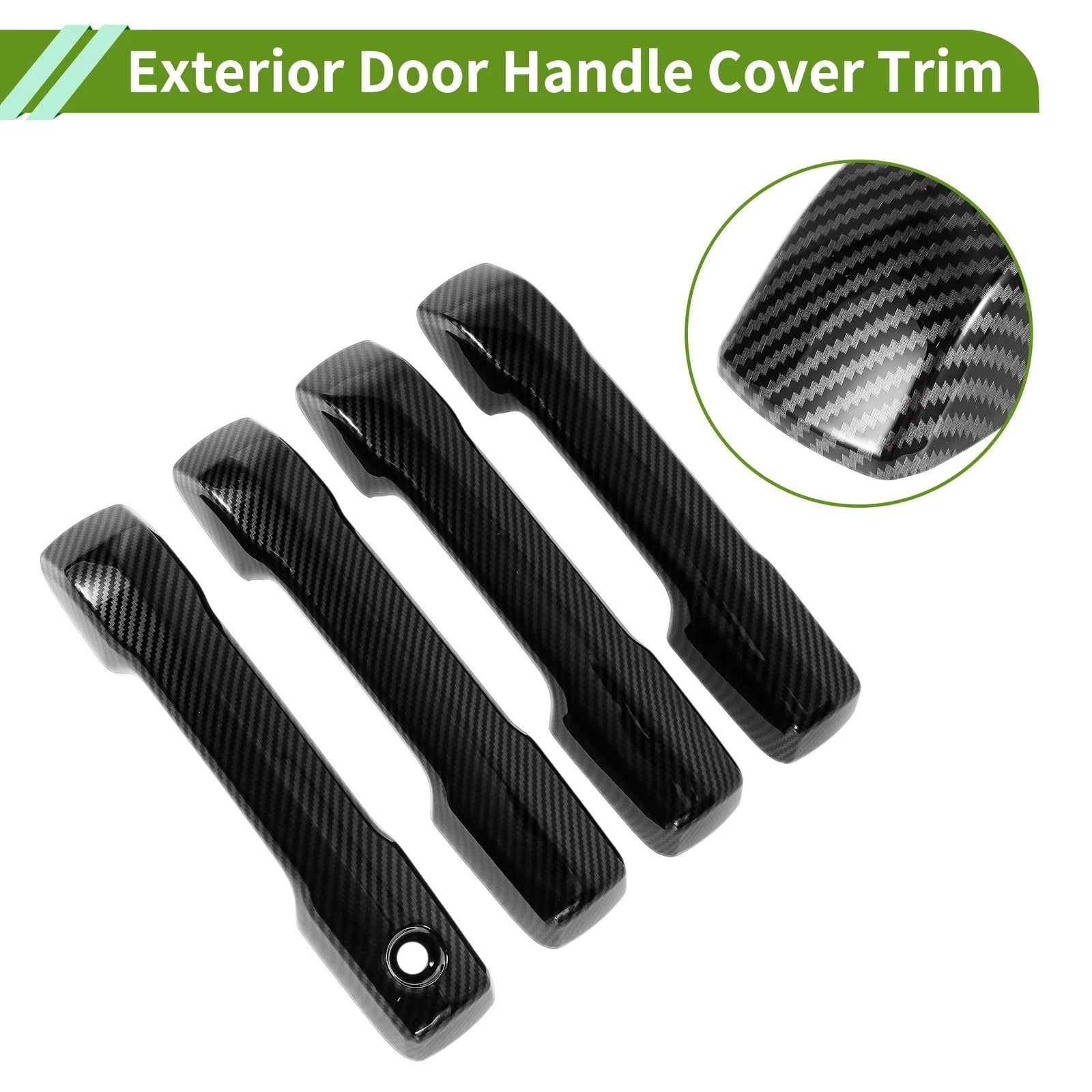 Exterior Door Handle Cover Trim for Toyota Tacoma (2024–2025) Carbon Fiber Black