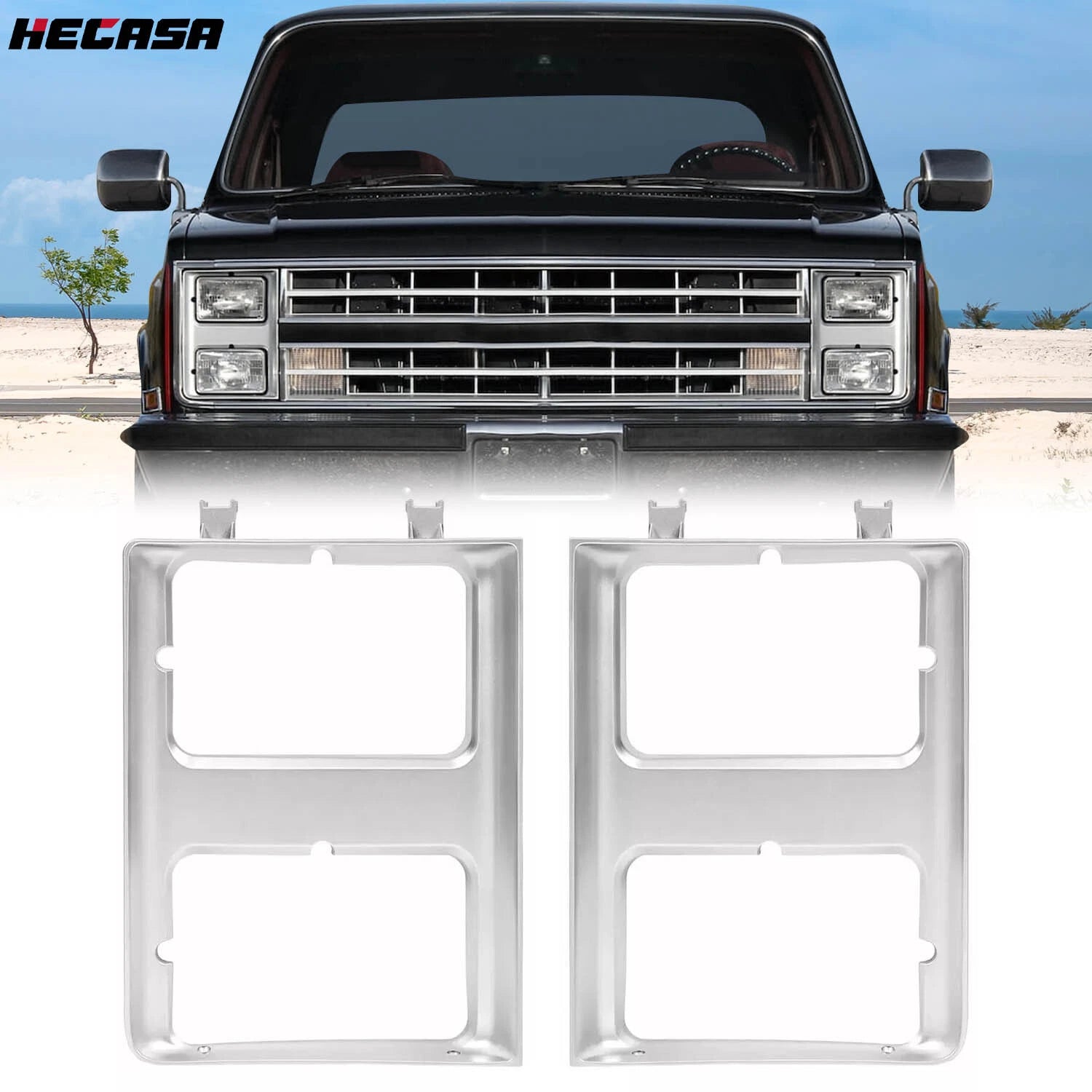 Headlight Door Bezel Trims for Chevy GMC C/K/R/V Series (1985–1988)