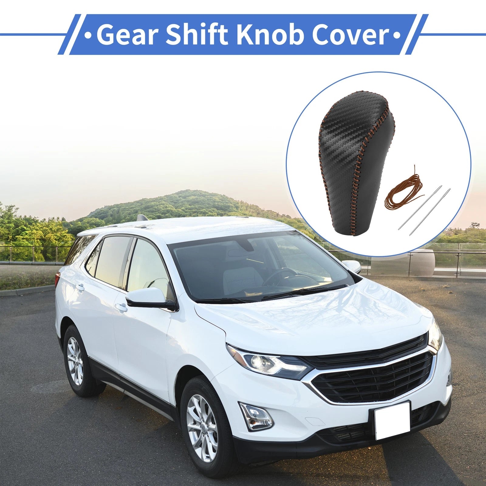 Gear Shift Knob Cover for Chevrolet Cruze (2011–2015) Black Carbon Fiber