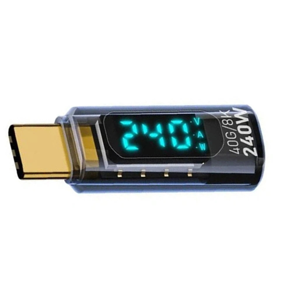 2X USB C Power Tester 240W with LED Voltage Current Monitoring
