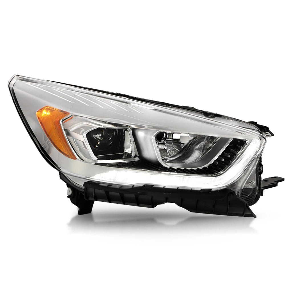 Halogen Headlight for Ford Escape (2017–2019) w/LED DRL Chrome Right Side