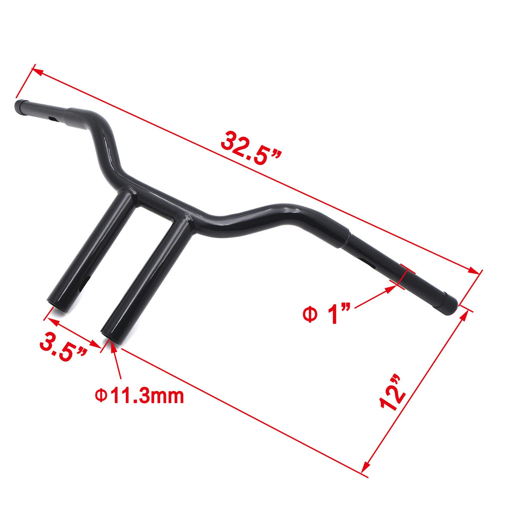 12" Tall Black MX-T Handlebar for Harley Davidson Sportster Dyna