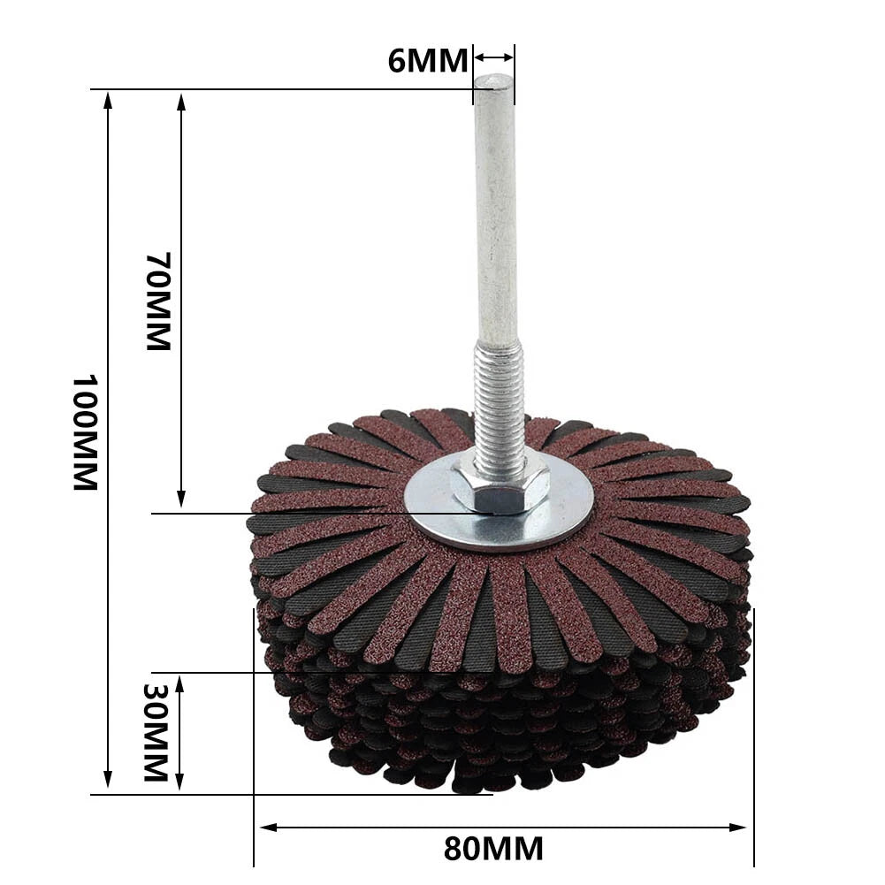 3" Cloth Flap Wheel Polishing Abrasive for Dremel Rotary Tool 80-180 Grit