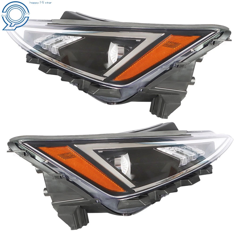 Set of 2 Headlights for Hyundai Elantra (2019–2020) Black Housing Halogen