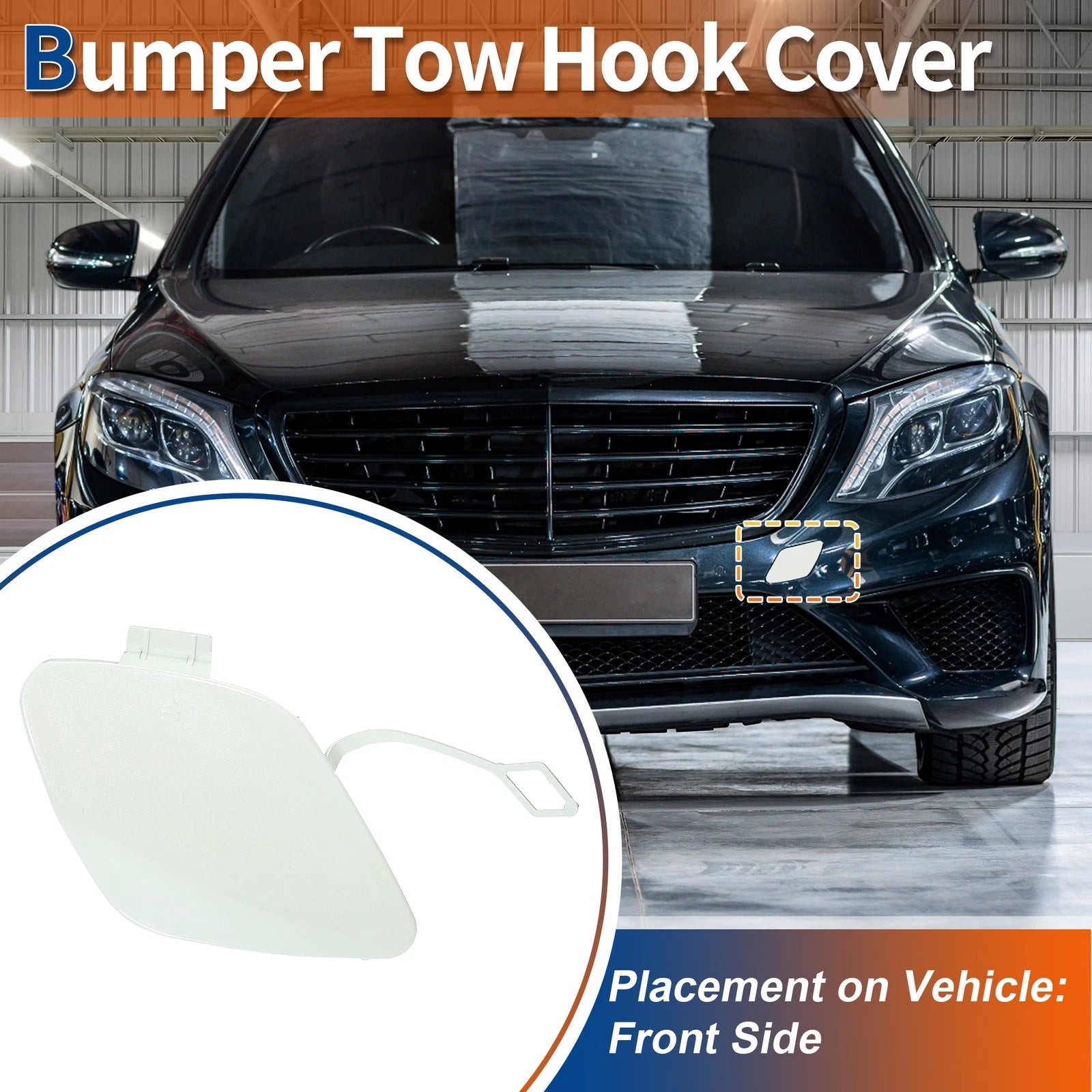 Tow Hook Cover for Mercedes S W222 (2014–2017) No.A2228850023 White