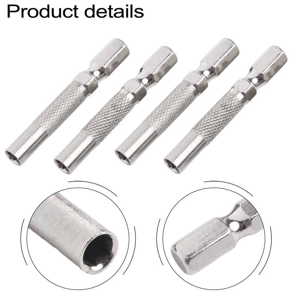 Set of 4 Hex Insert Bit Adapters for Toolbox - Chrome Vanadium Steel