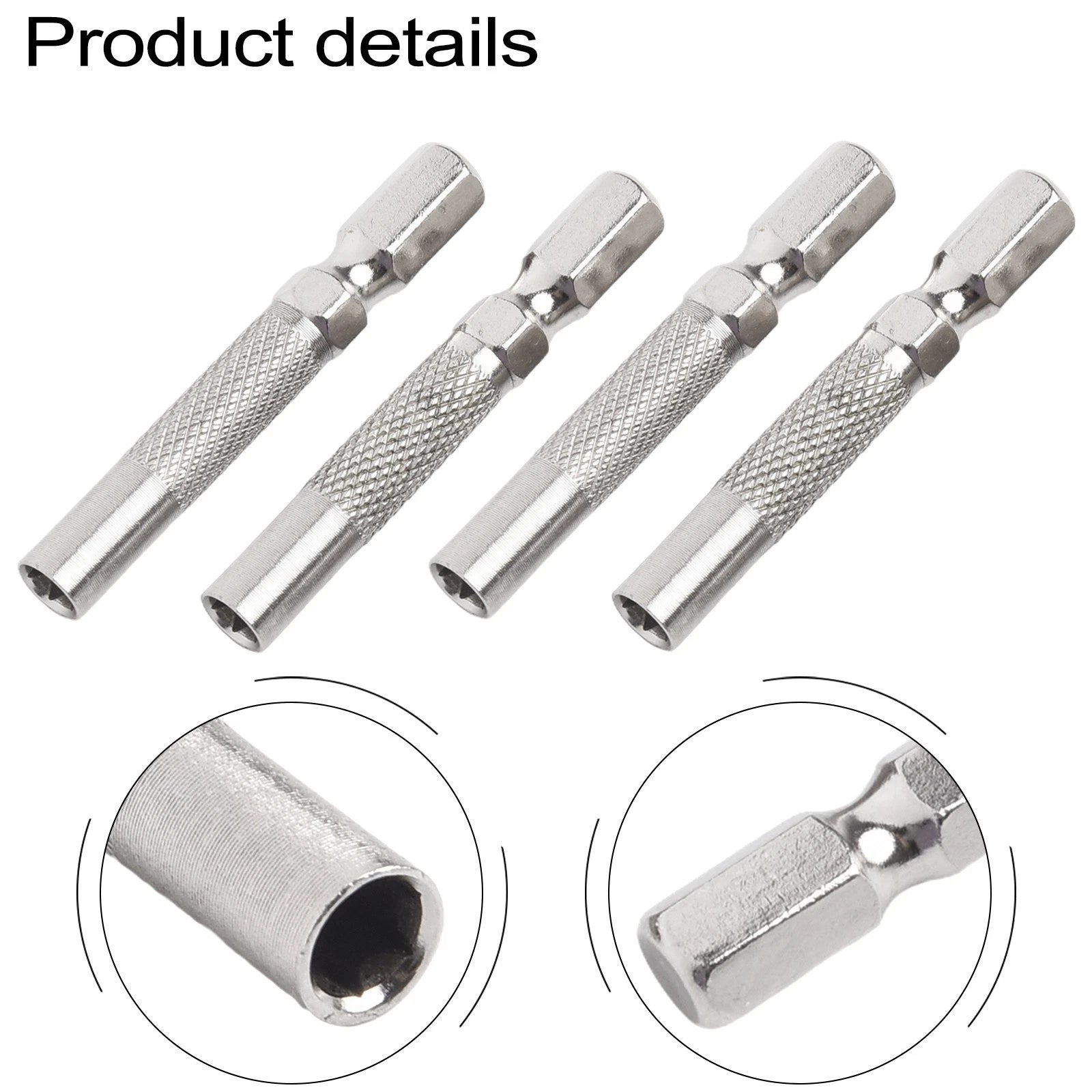 Set of 4 Hex Insert Bit Adapters for Toolbox - Chrome Vanadium Steel