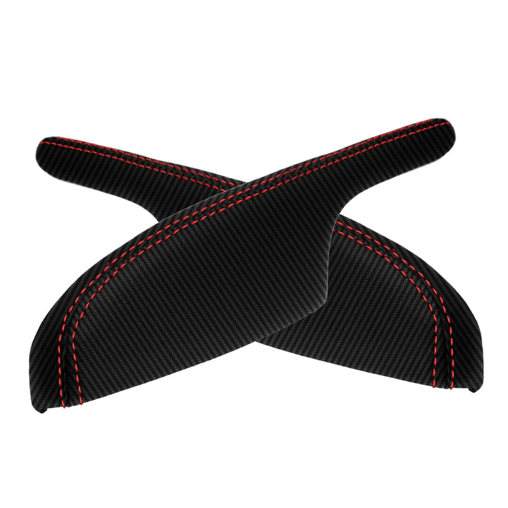 Door Panel Armrest Cover for Acura MDX (2001–2006) Carbon Red Stitch