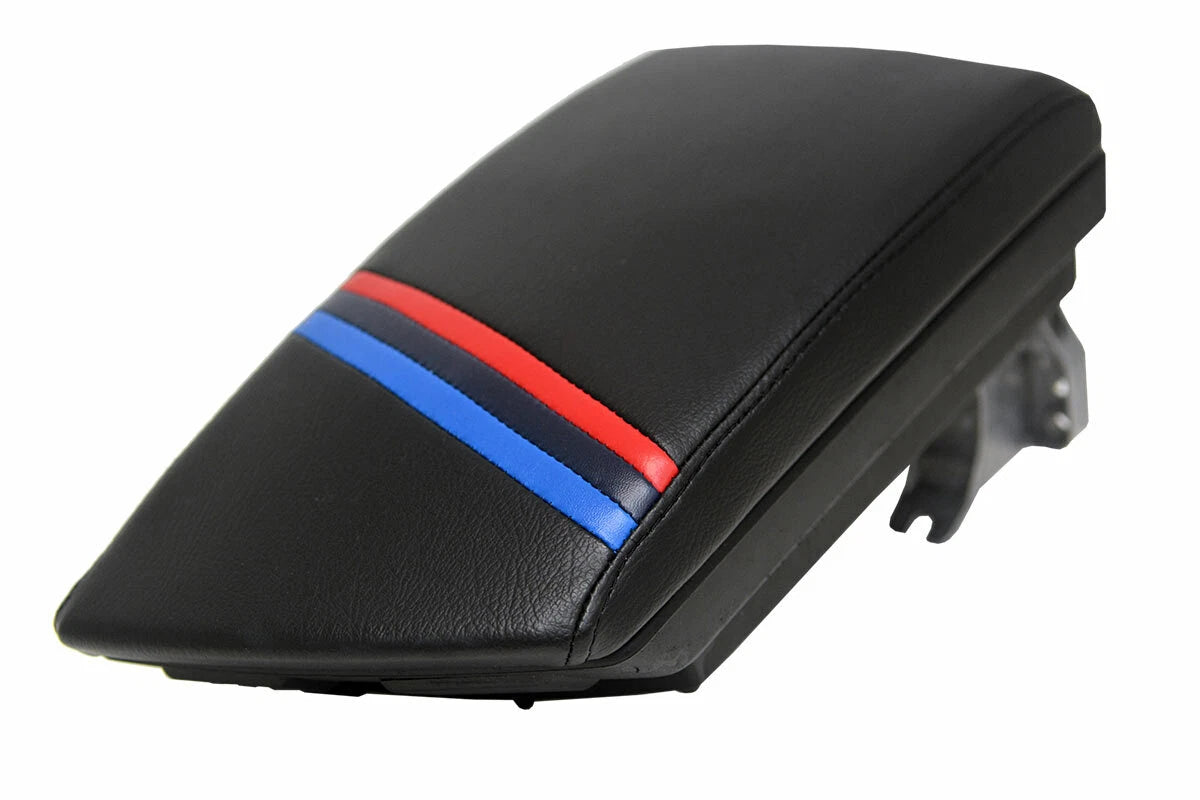 Center Console Lid Armrest Cover for BMW X3 (2003–2010) - Leather Style Stripes