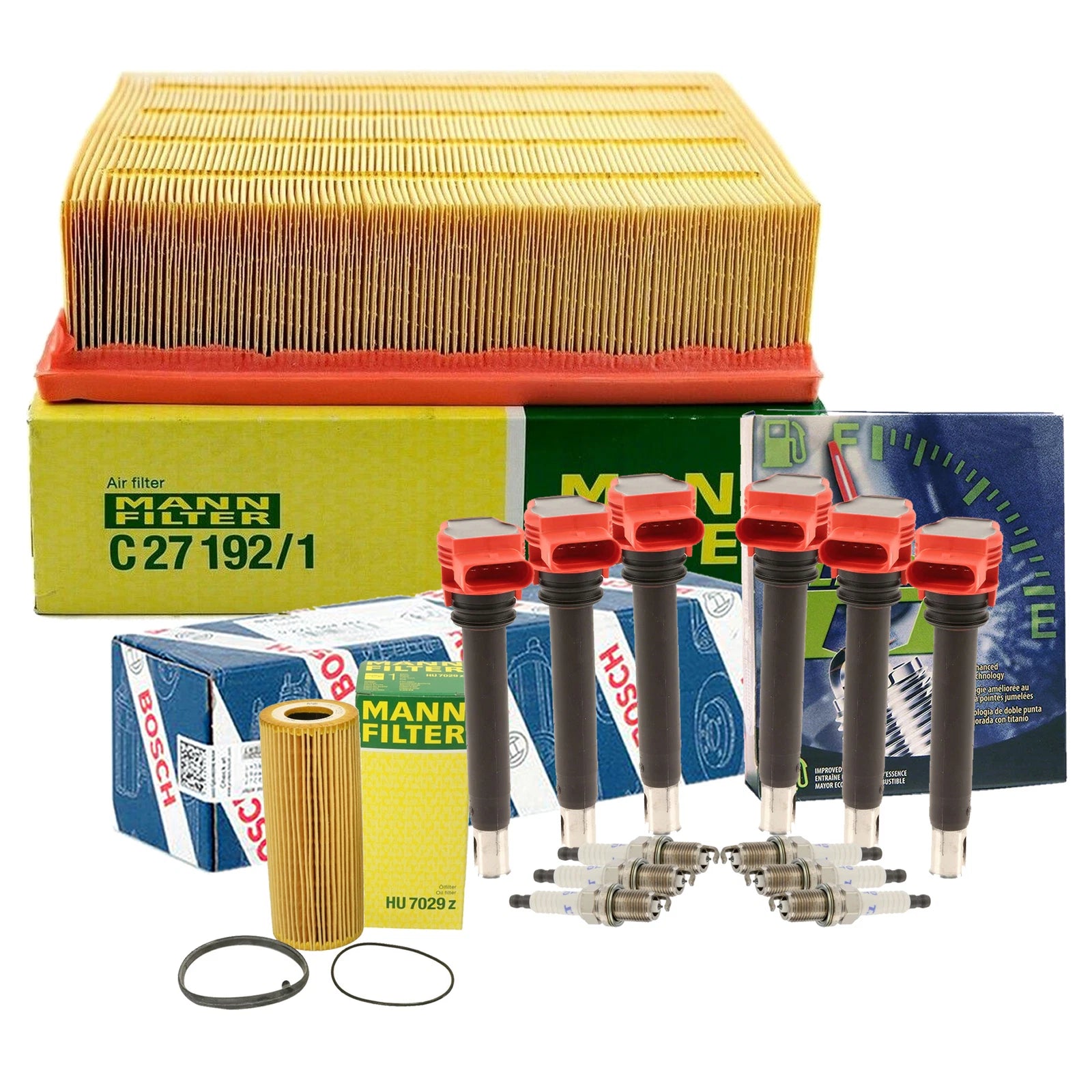 Tune-Up Kit with 6 Spark Plugs for Audi BKH (Includes Mann, Bosch, Denso)
