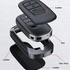 Zinc Alloy Leather Car Remote Key Fob Case Cover for Honda Vezel Accord Civic