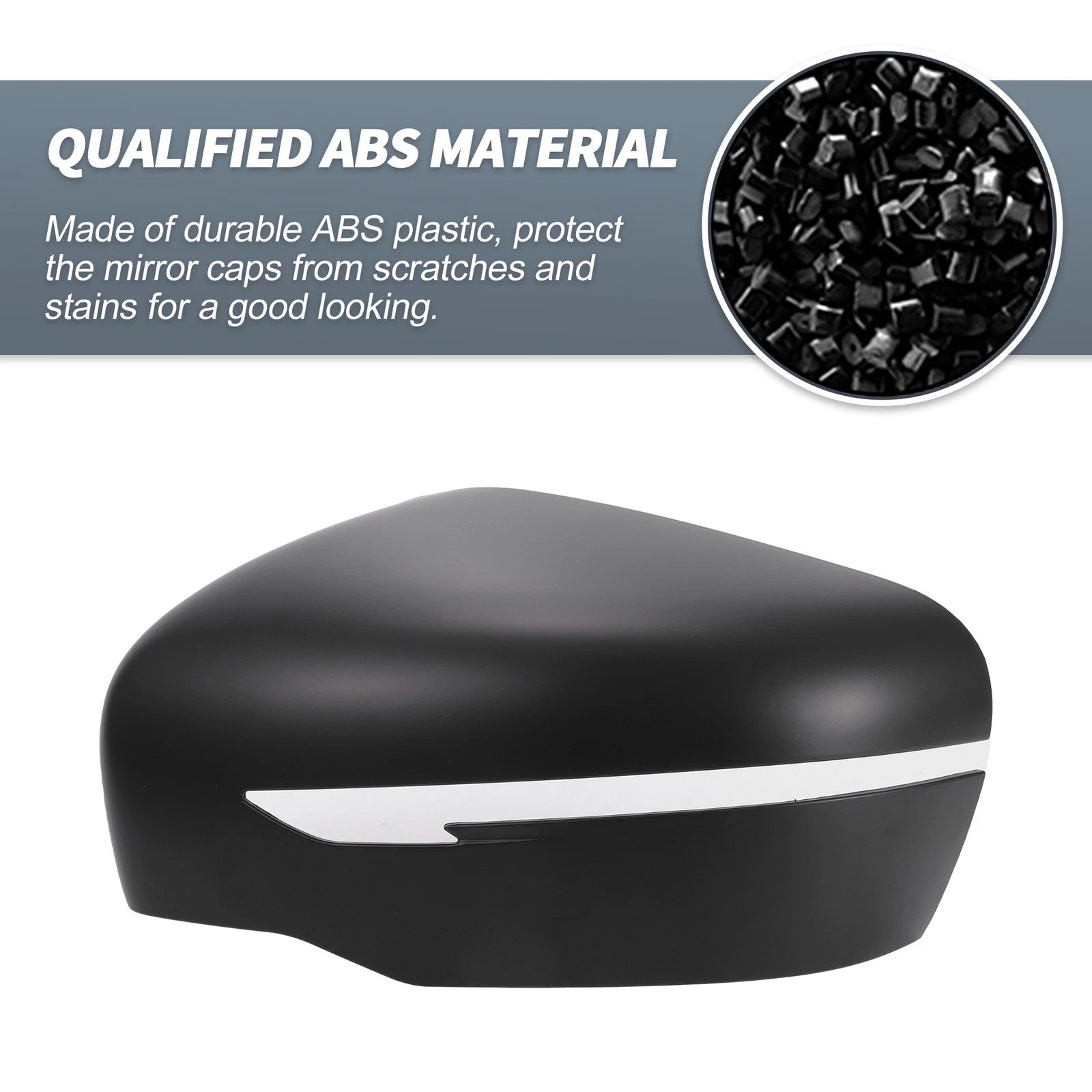Pair Rearview Mirror Cover Overlay Matte Black for Nissan X-Trail Rogue (2014–2021) 655692415955