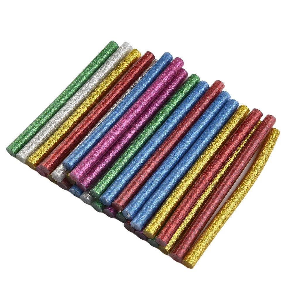 30pcs Glitter Hot Glue Sticks 7x100mm for Wood Plastic Fiber Paper Bonding