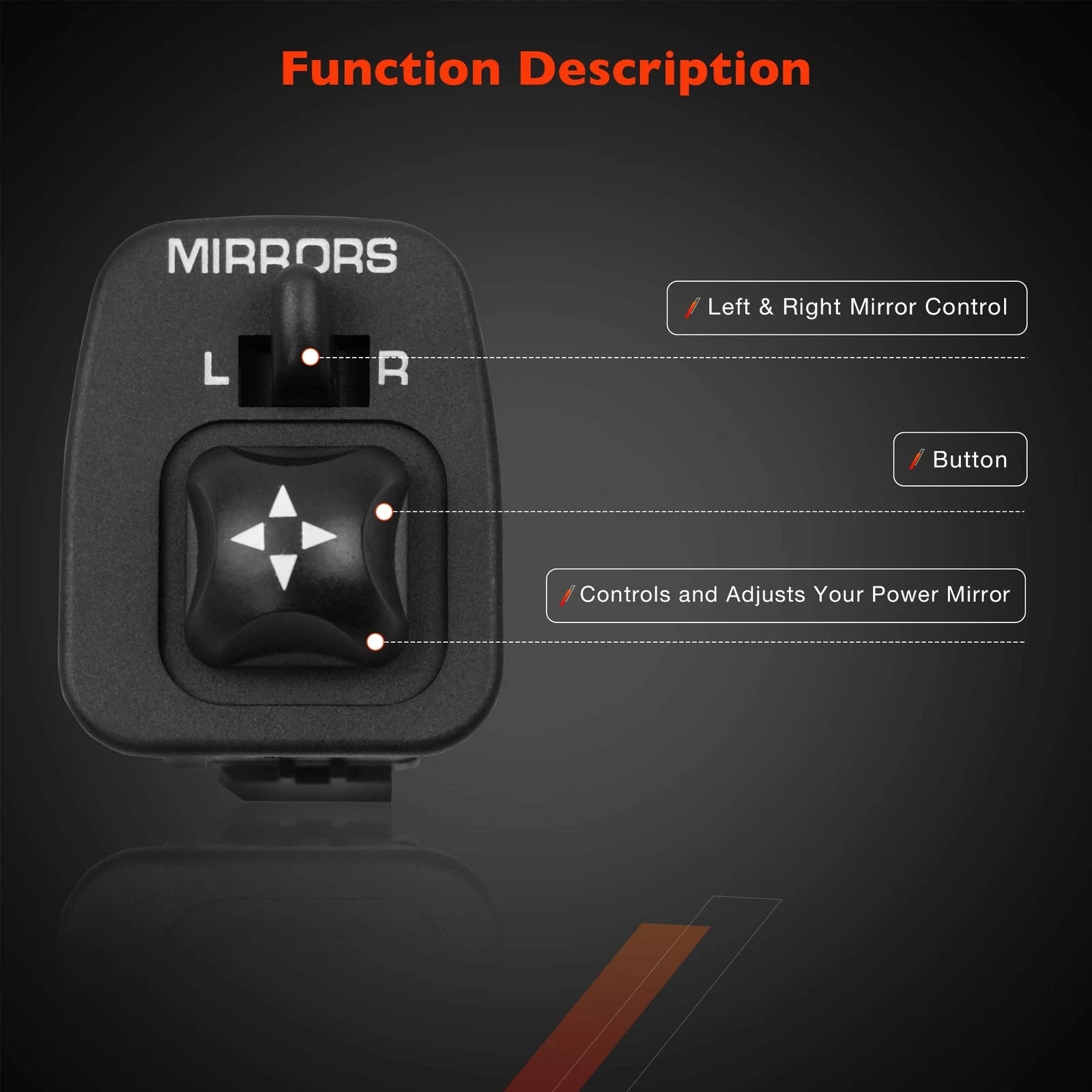 Power Mirror Control Switch for Ford Excursion F150 F250 F350 (1997-2005)