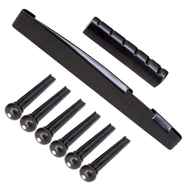 Guitar Nut & Saddle + Bridge Pin Set 31.5mm for Acoustic Guitars (1.24 inch)