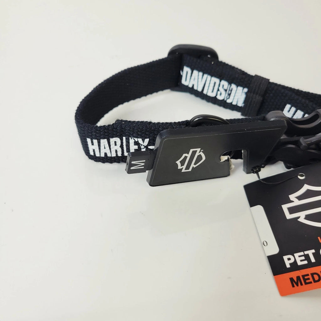 Medium Dog Collar for Harley-Davidson (MPC002-08-MD) 13-17 in Black Logo