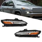 Set of 2 Halogen Headlights with LED DRL for Jeep Cherokee (2014â2018)