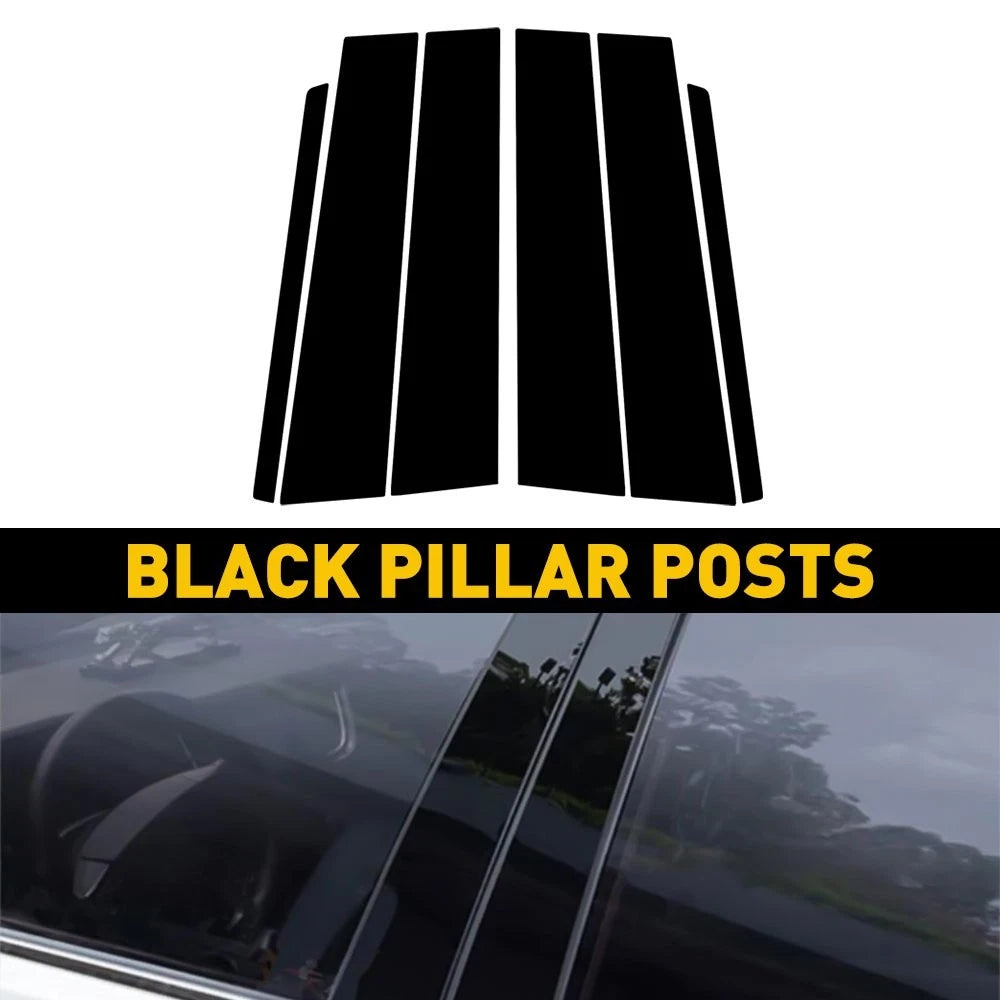 Set of 4 Black Pillar Post Window Door Cover Trim for Ford Explorer (2011–2019)