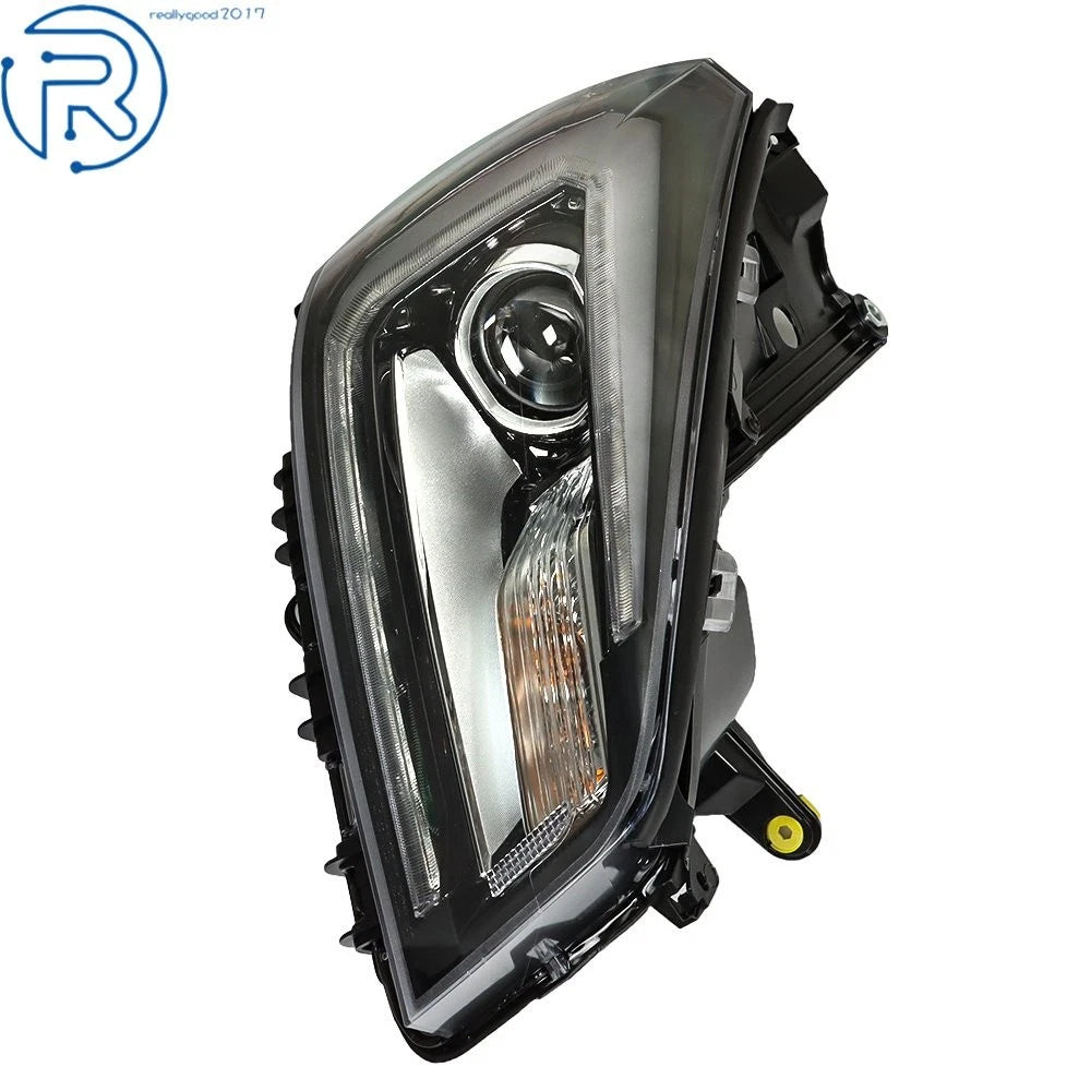 Halogen w/LED Tube Black Projector Headlight for GMC Acadia (2013–2016) Right