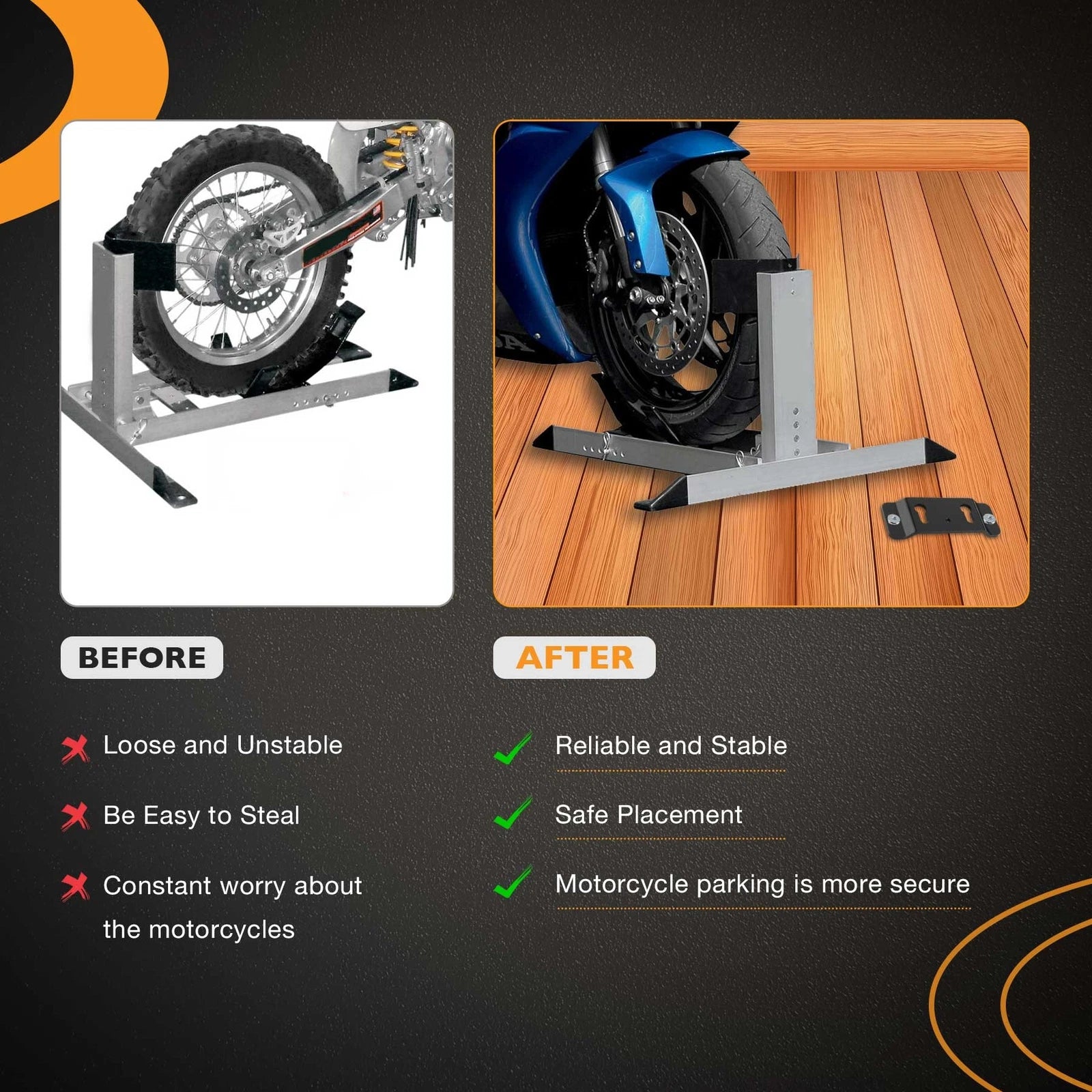 Stop Adapter Kit for Pit-Stop Wheel Chock System (Motorcycle)