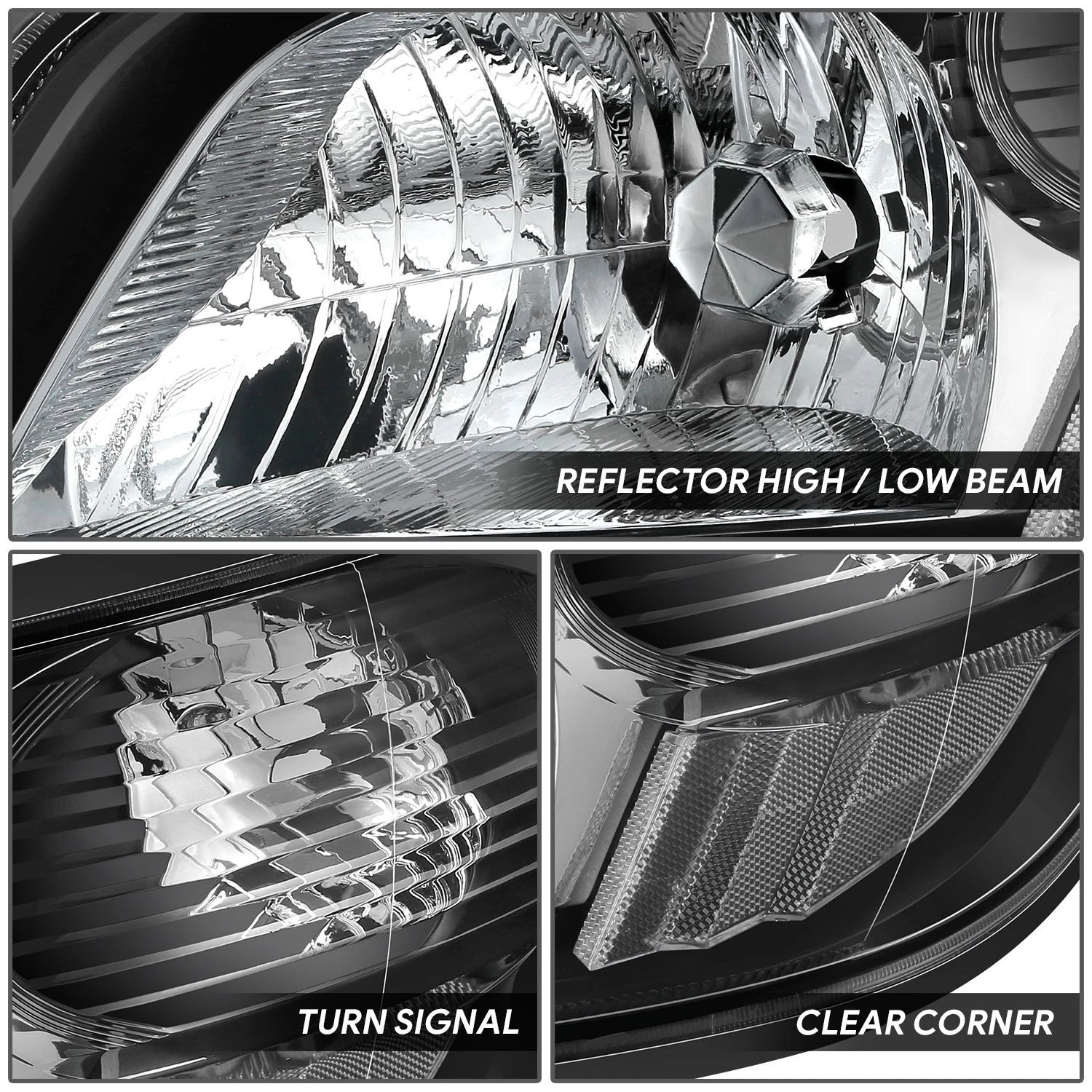 Headlight Assembly for Hino 165 185 (2006–2019) Black Housing Clear Corner