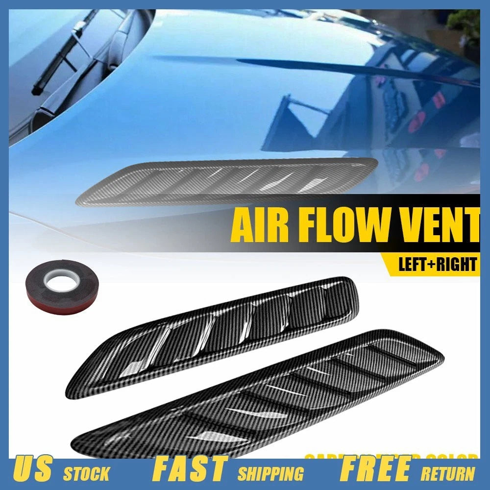 Sport Carbon Fiber Style Hood Air Flow Vent Cover for