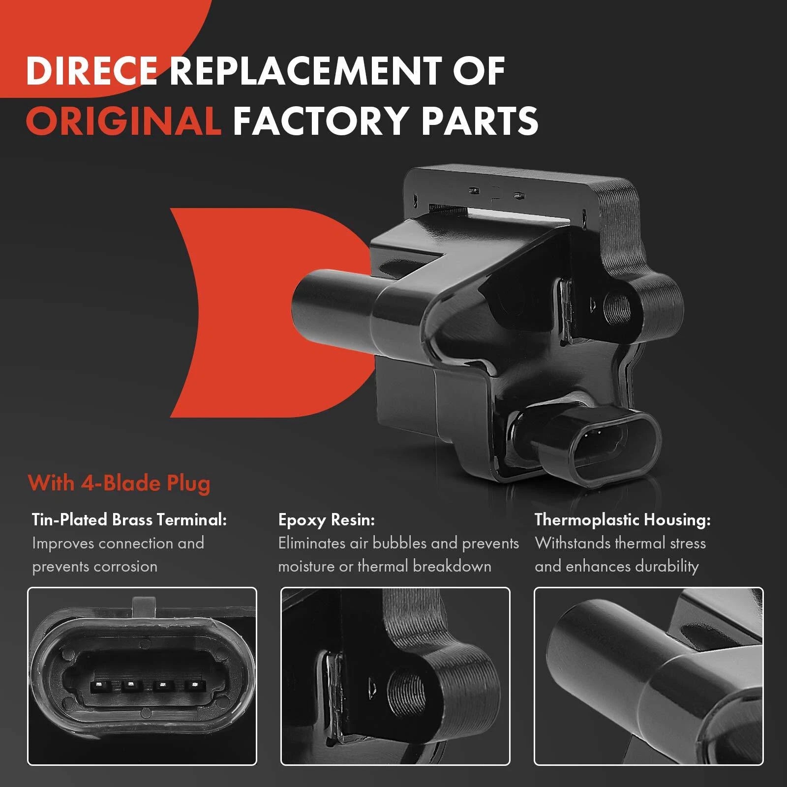 Set of 8 Ignition Coils, Spark Plugs & Wires for Chevrolet GMC