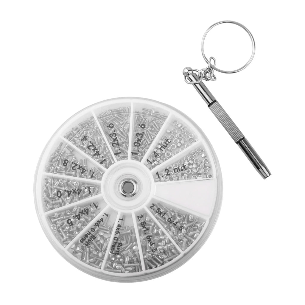 Screw and Nut Kit for Watches, Sunglasses, Mobile Devices (600 Pieces)
