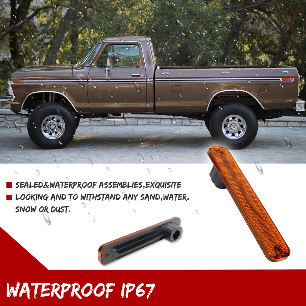 Set of 4 Side Marker Light Lamp Assemblies for Ford Truck