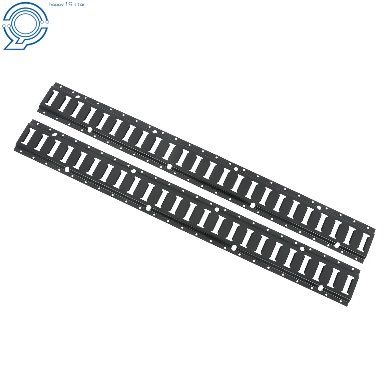 Set of 6 E Track Tie Down Rails for Trailers Vans (Powder-Coat Black)