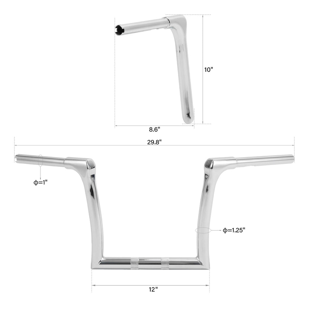 10" Rise Ape Hanger Fat Bars 1-1/4" Handlebar for Harley Softail Dyna (2018–2023)