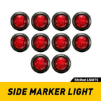 10pcs 3/4" Mini Red 3LED Side Marker Lights for Lorry (12V)