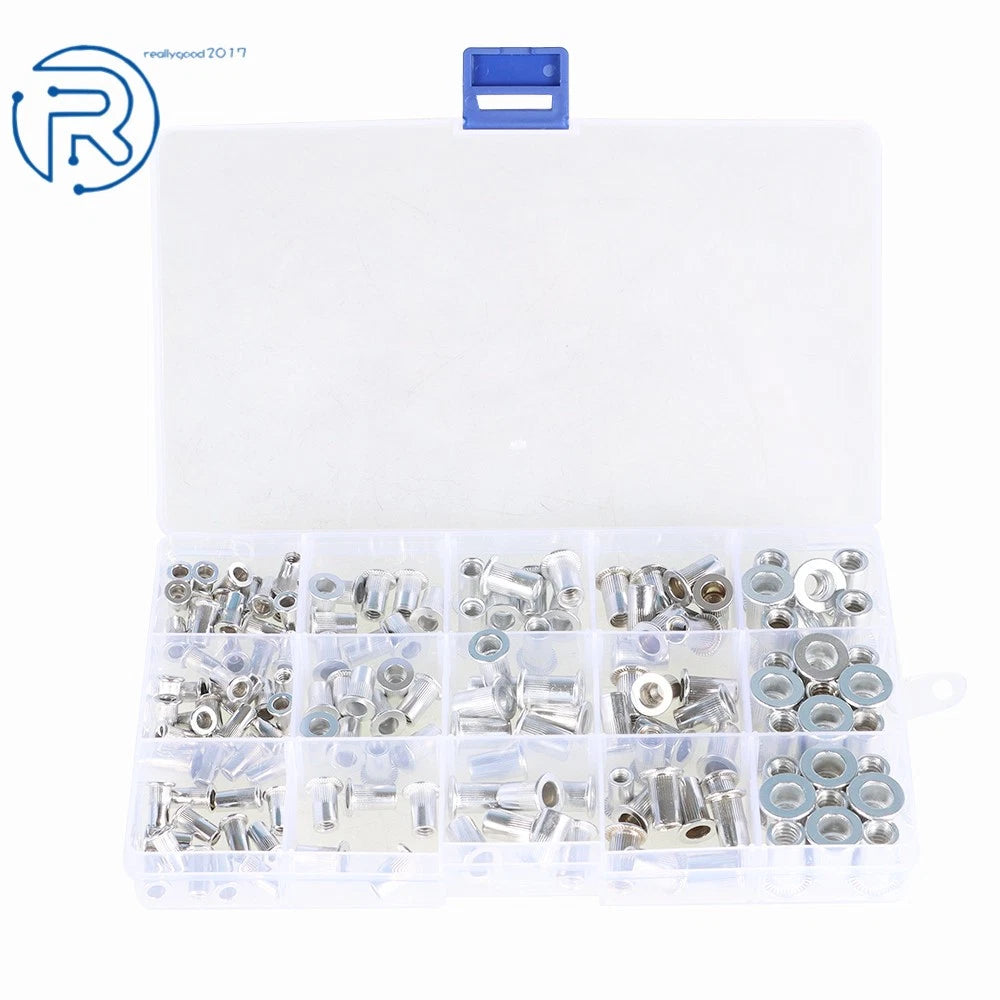 150 Pack Aluminum Rivet Nut Kit for Standard Inch SAE (Imperial)