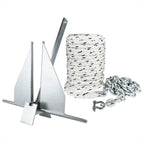 10 lb Fluke Anchor Kit for Boats with Rope & Chain