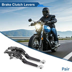 Short Long Brake Clutch Levers for Suzuki Hayabusa/GSXR1300 (1999–2023) Black Silver Tone