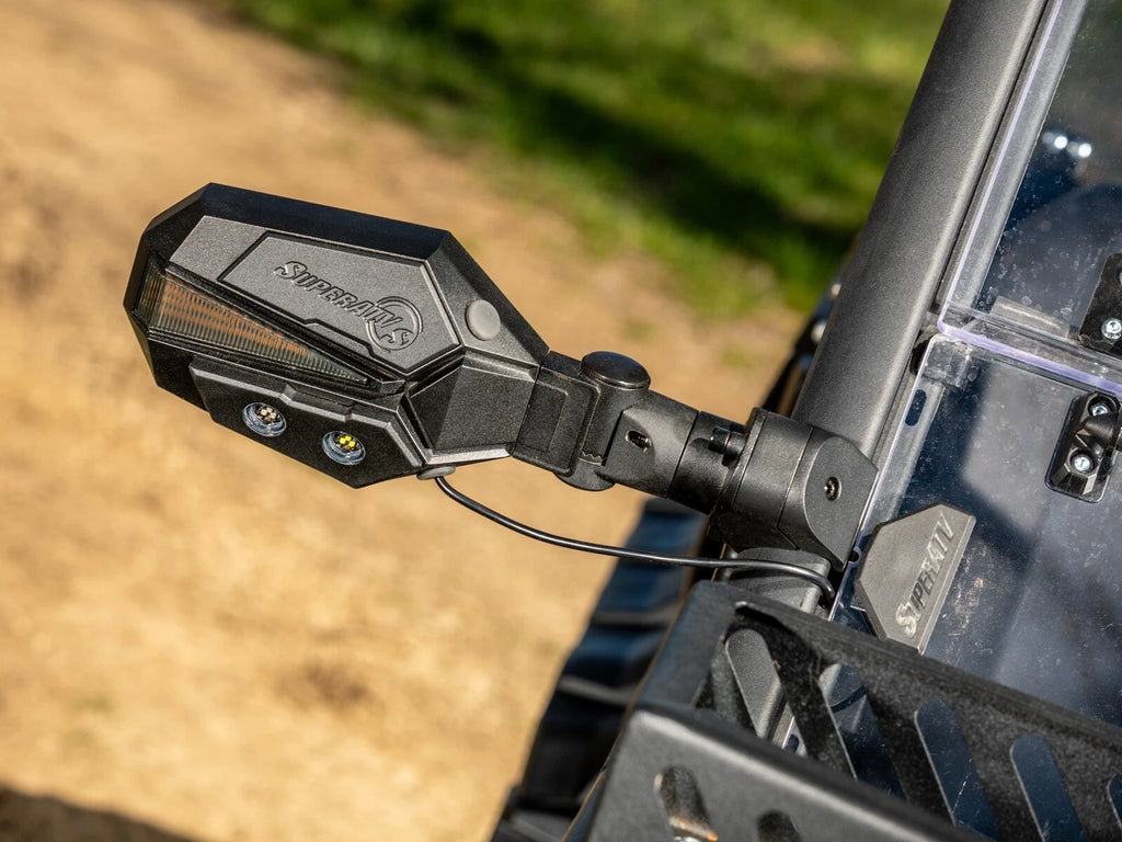 Lighted Side-View Mirrors for Yamaha 1.875-2" (See Fitment)
