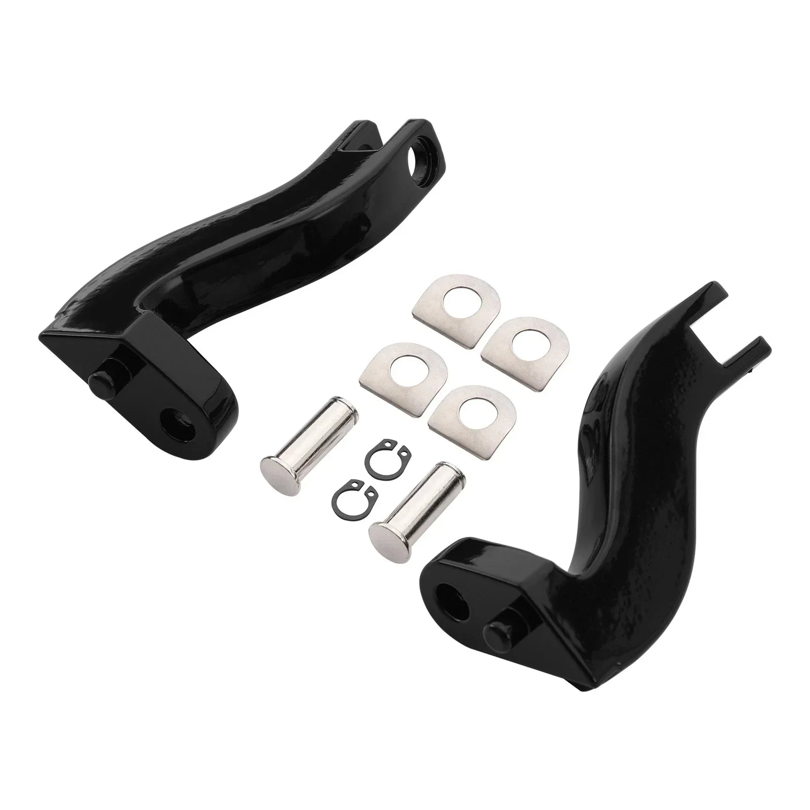 Black Rear Passenger Footpegs Bracket Mount for Harley Touring (1993-2025)