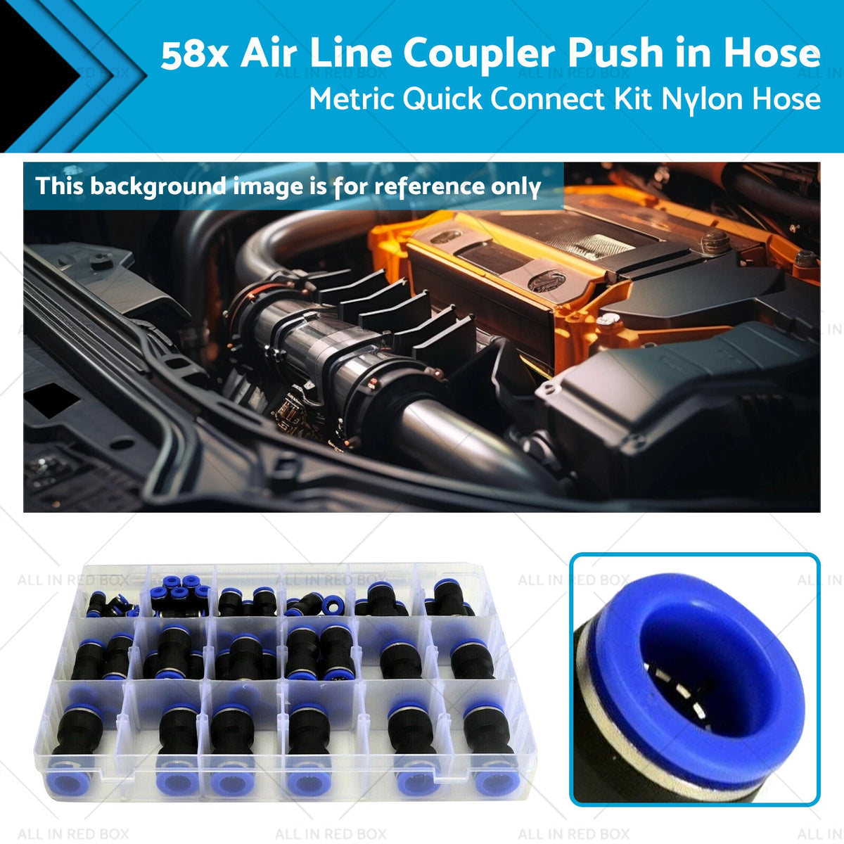 58pcs Air Line Coupler Push in Hose Joiner Quick Connect Kit