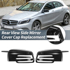 Pair Rearview Mirror Cover Cap Gloss Black for Mercedes-Benz W176 W246 C117