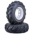 Set of 2 WANDA ATV Tires 25x8-12 8-Ply Mud Sling on 4-156 Silver Wheel