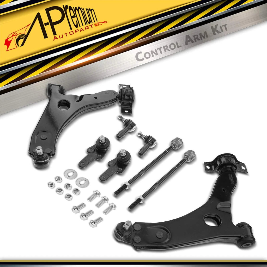 Set of 8 Front Control Arm Ball Joints Tie Rod Ends for Ford Focus (2000–2004)
