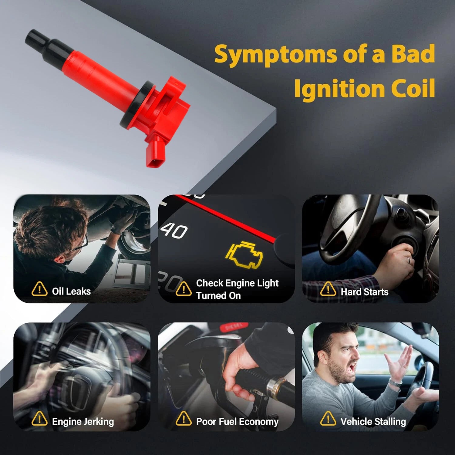 Set of 4 Ignition Coils + Spark Plugs UF247 for Toyota Corolla Celica (2000–2008)
