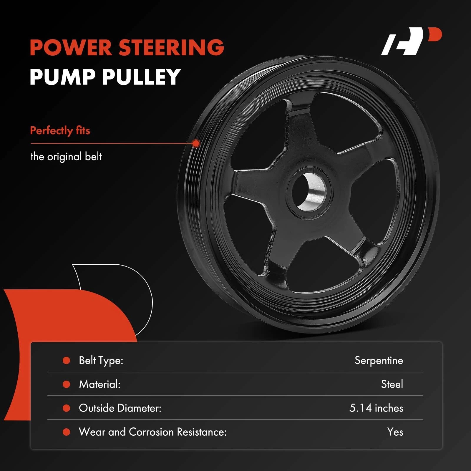 Power Steering Pump Pulley for Chevy Malibu, Impala, Buick Regal (2000-2005)