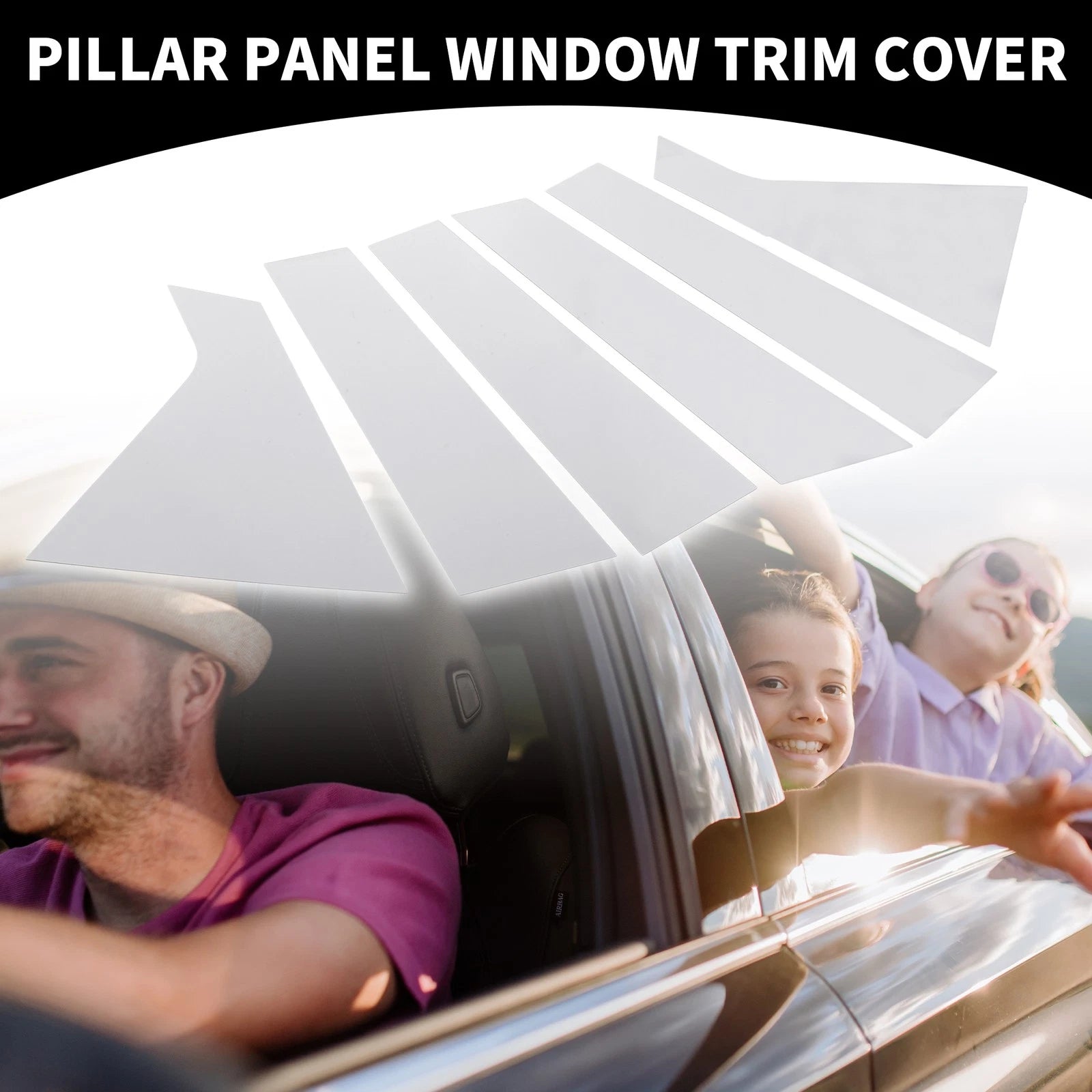 Set of 6 Car Pillar Window Trim Covers for Chevrolet Impala (2014–2020) Chrome