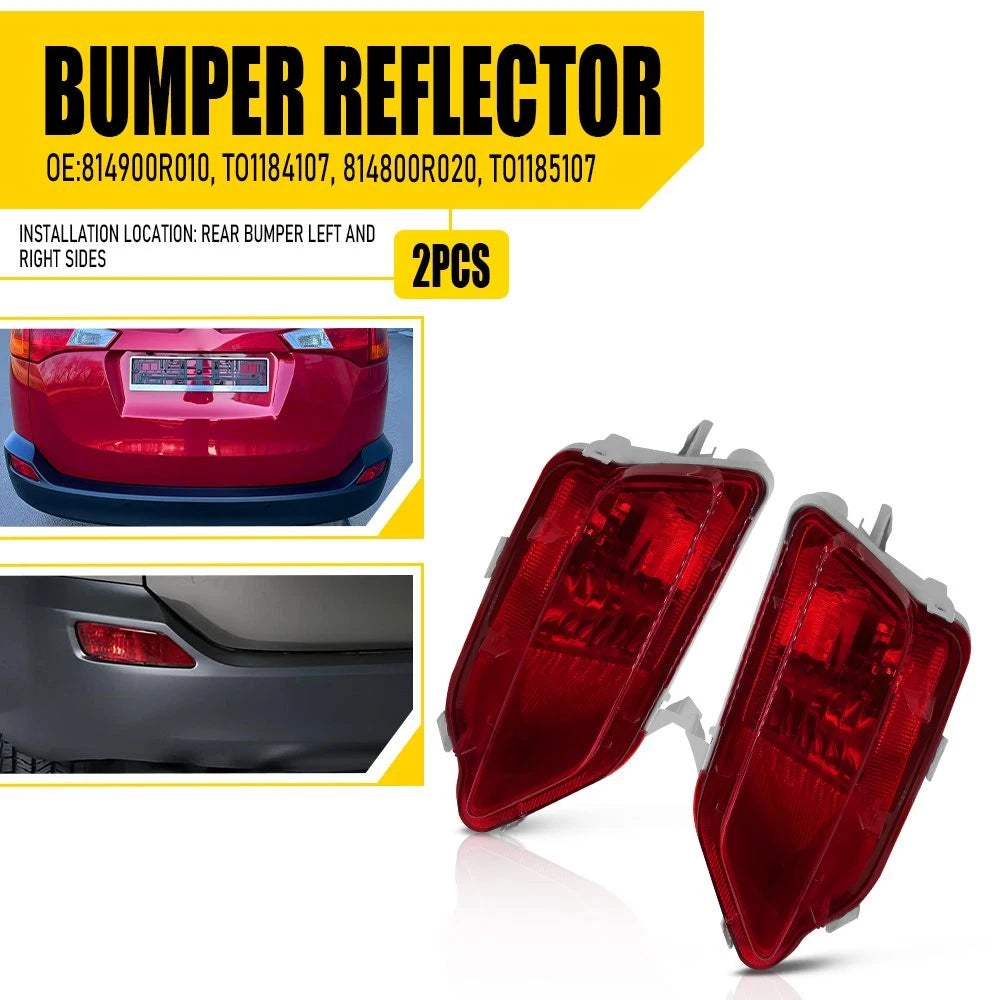 Set of 2 Rear Bumper Light Reflectors for Toyota RAV4 (2013–2015)
