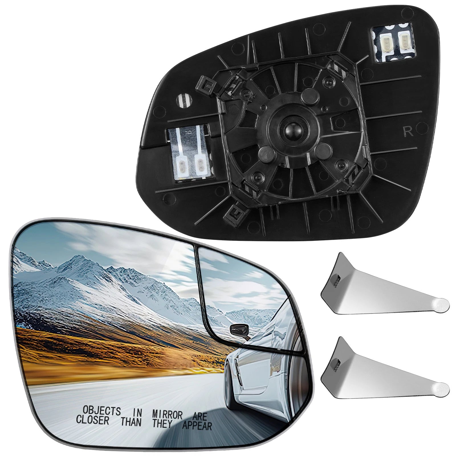 Right Passenger Side Heated Mirror Glass for 2016-2018 Toyota RAV4 2.5L