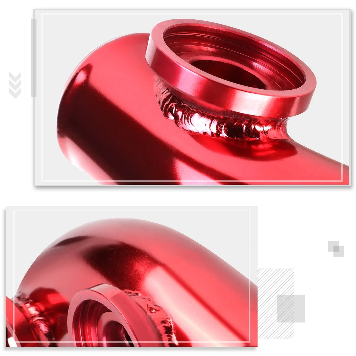 2.5" OD Aluminum 70 Degree Bend Turbo BOV Adapter Flange Pipe for